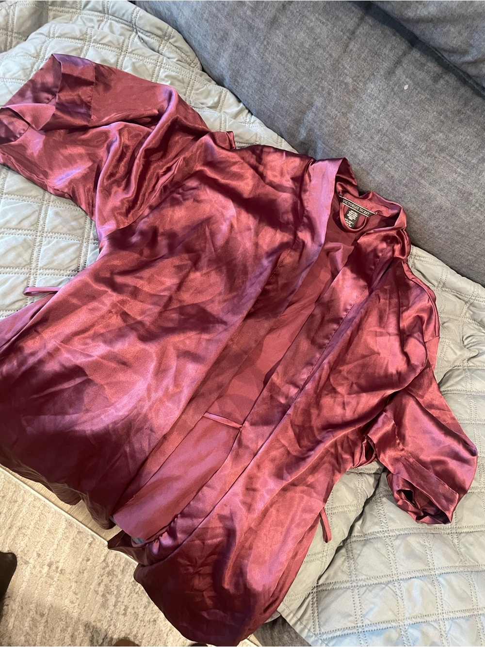 Victoria's Secret Satin Robe in Deep Rose